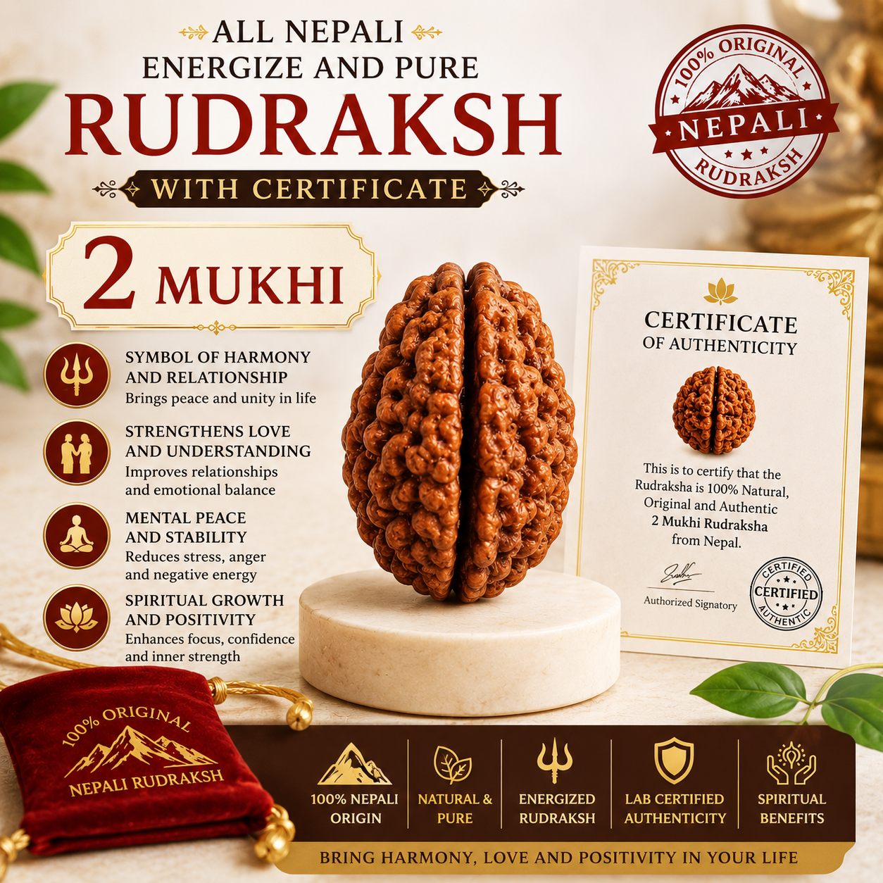 2 Mukhi Rudraksha